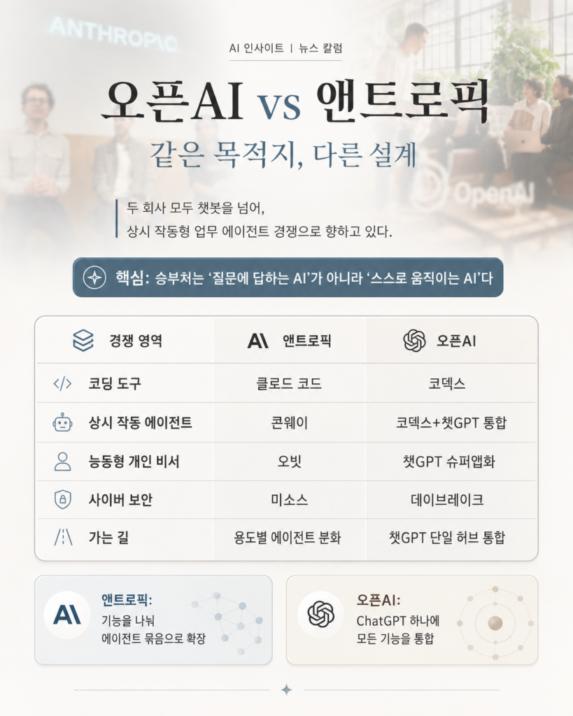 두 회사가 같은 곳을 향해 달린다